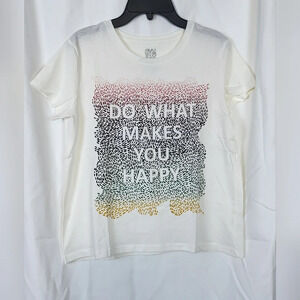 NWT Gymboree Girls Off-white Short Sleeve Cotton Tee Size XL‎ (14)